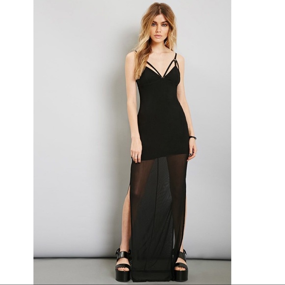 Revolve Evil Twin Cage Strap Black Maxi Dress - Picture 2 of 8